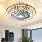 Ceiling Fan with Lamp Crystal LED Light 72W