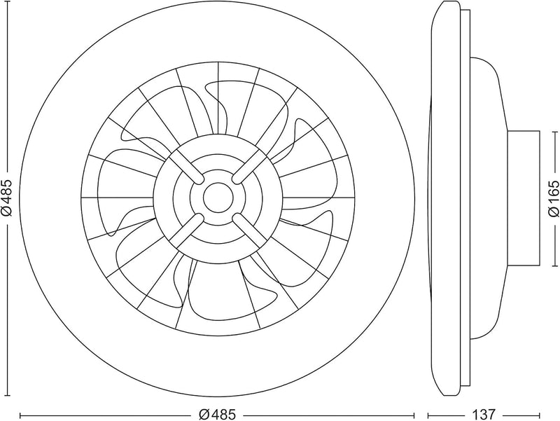 Ceiling Fan with LED Light 20W+40W