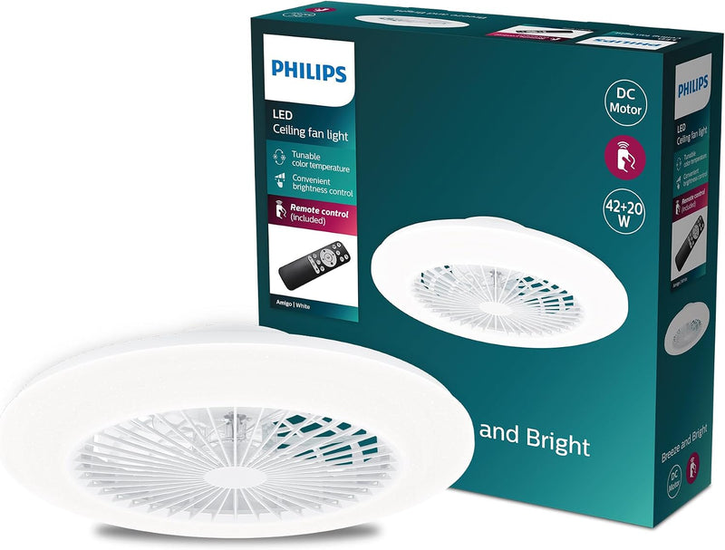 Ceiling Fan with LED Light 20W+40W