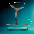 Ceiling Fan with LED Light 3 Blades 107