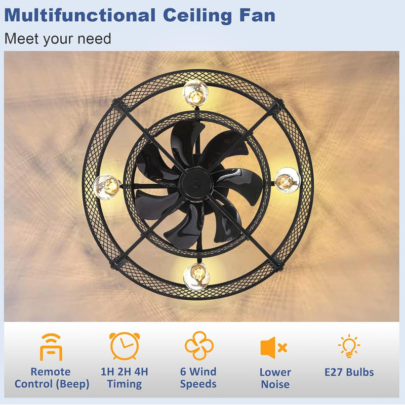 Ceiling Fan with Light: 26 Inch Remote Control