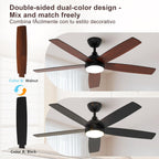 Ceiling Fan with Light 52" Remote 6 Speeds