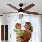 Ceiling Fan with Light 52" Remote 6 Speeds