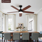 Ceiling Fan with Light 52" Remote 6 Speeds
