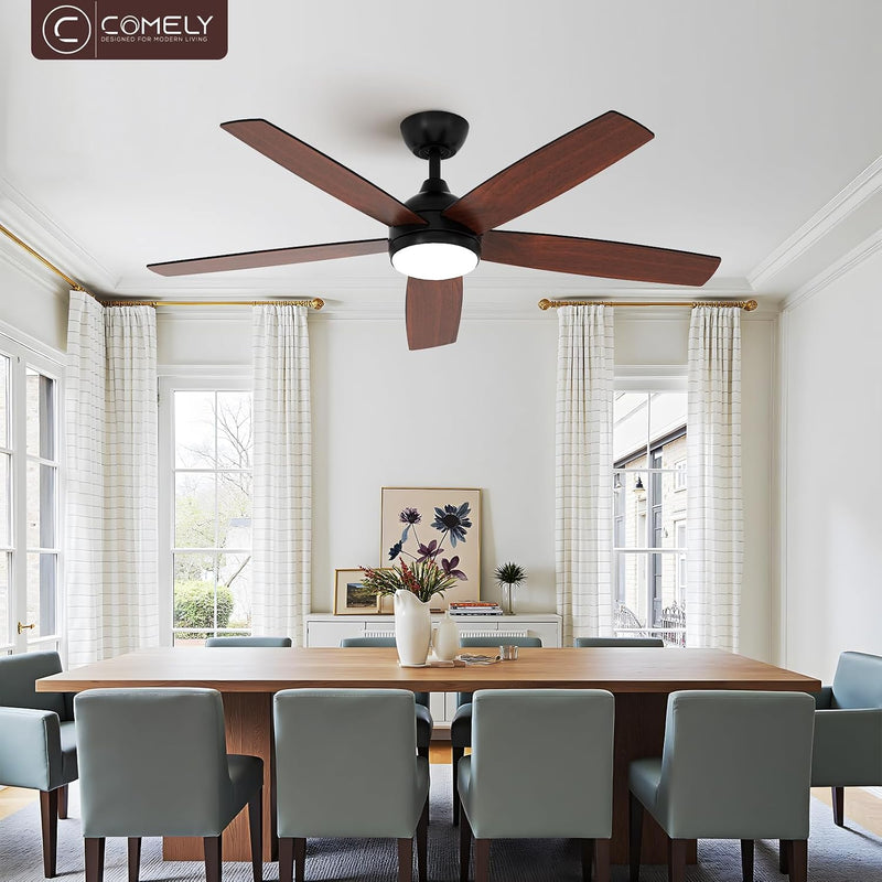 Ceiling Fan with Light 52" Remote 6 Speeds