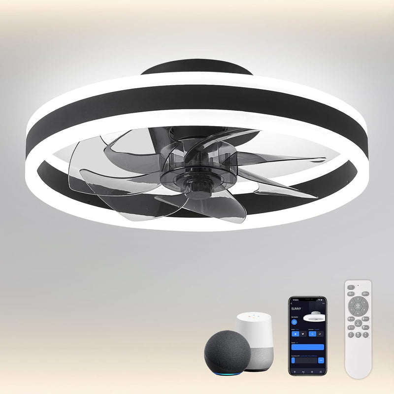 Ceiling Fan with Light Flush Mount Modern