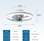 Ceiling Fan with Light Flush Mount Modern