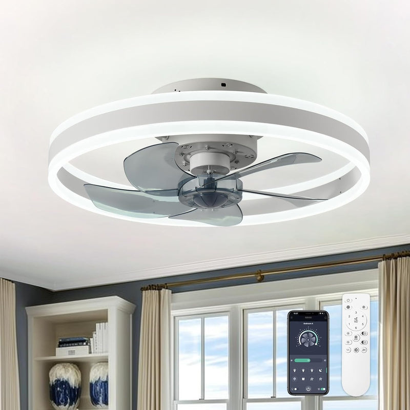 Ceiling Fan with Light Flush Mount Modern