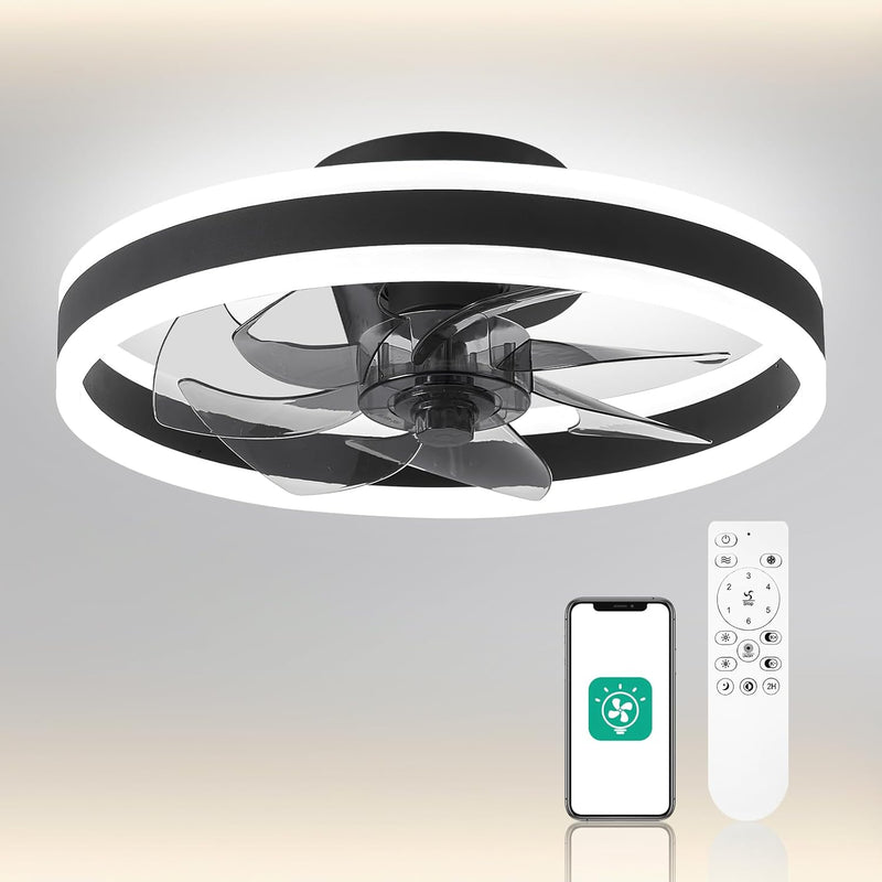 Ceiling Fan with Light Flush Mount Modern
