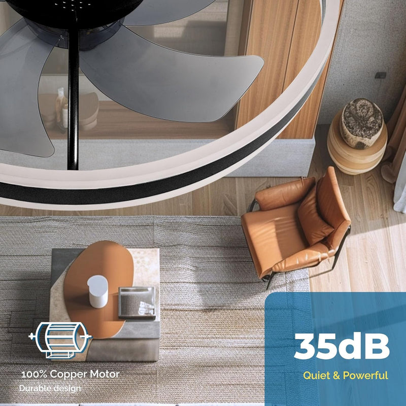 Ceiling Fan with Light Flush Mount Modern