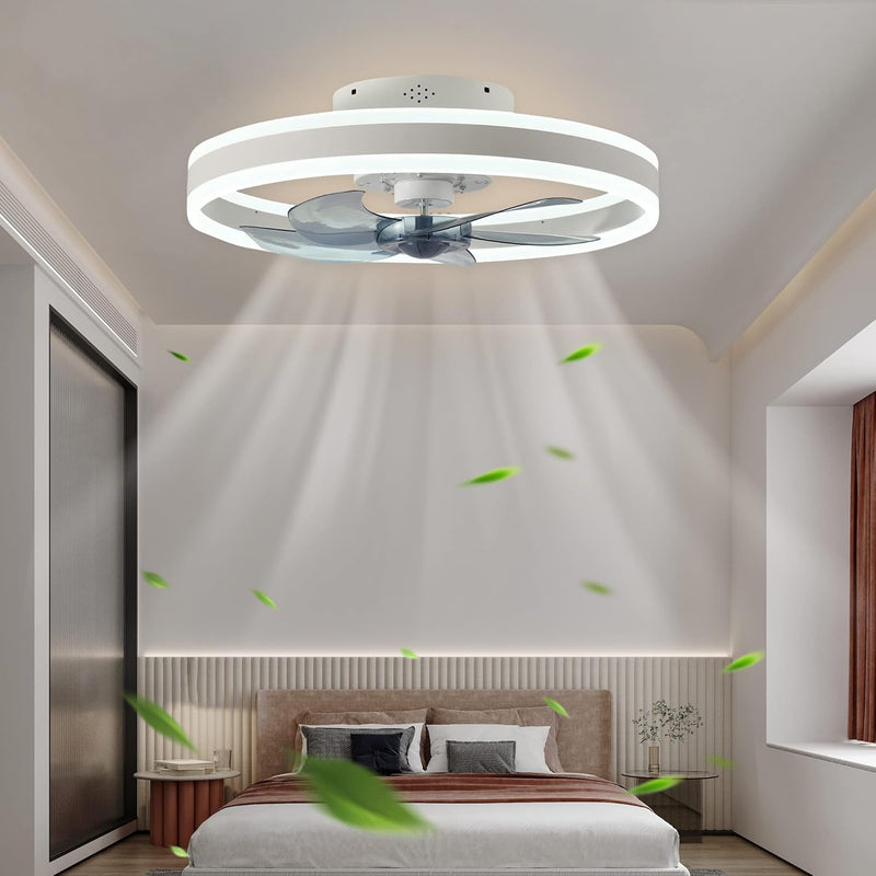 Ceiling Fan with Light Flush Mount Modern