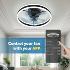 Ceiling Fan with Light Flush Mount Modern
