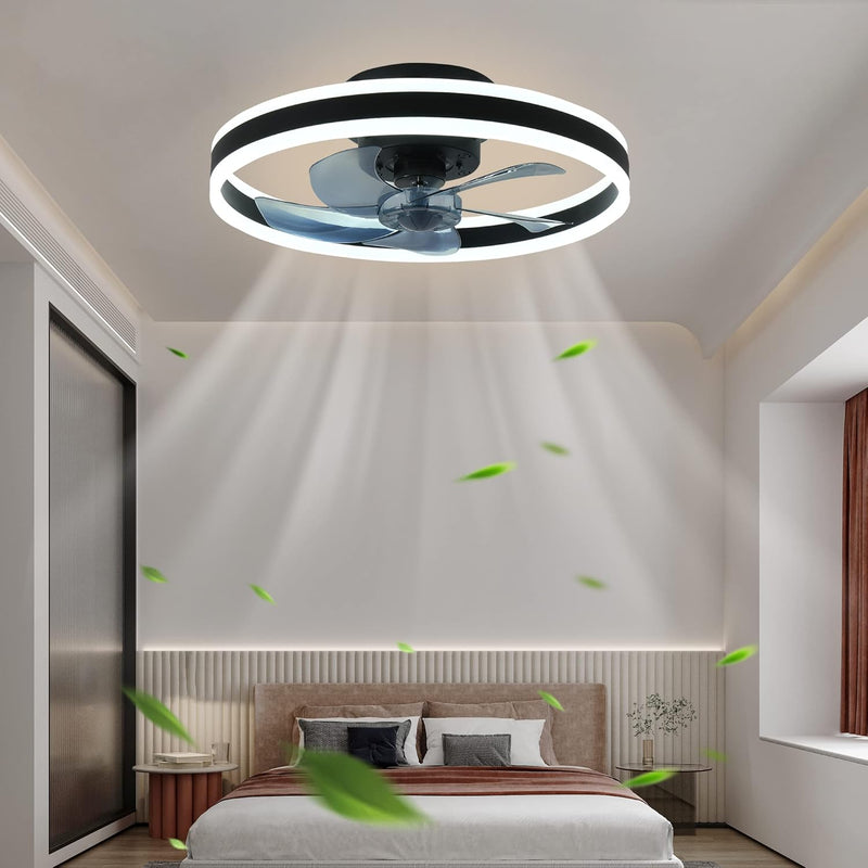 Ceiling Fan with Light Flush Mount Modern