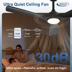Ceiling Fan with Light Modern: 52 Inch