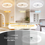 Ceiling Fan with Light Remote 3000K-6500K Dimmable