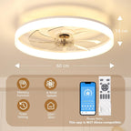 Ceiling Fan with Light Remote 3000K-6500K Dimmable