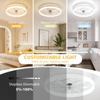 Ceiling Fan with Light Remote 3000K-6500K Dimmable