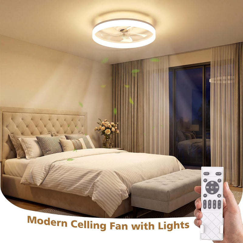 Ceiling Fan with Light Remote 3000K-6500K Dimmable