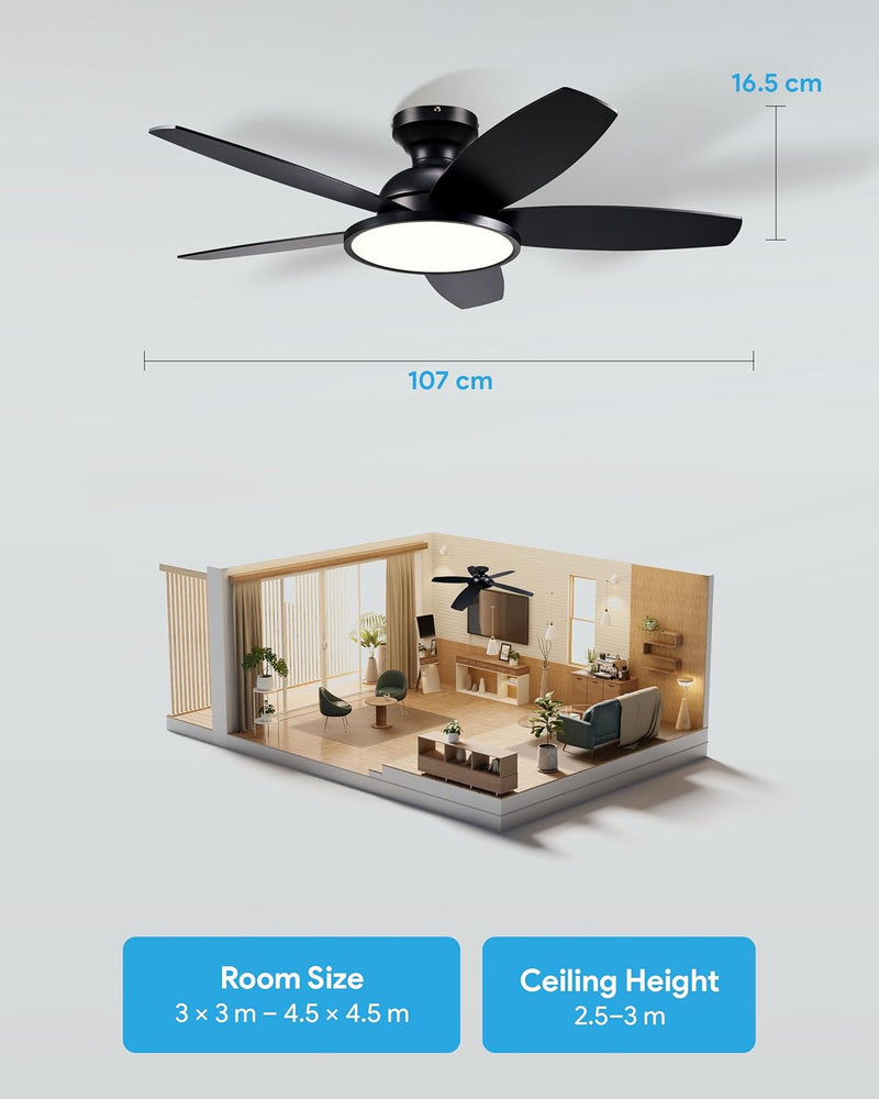 Ceiling Fan with Light Remote Control 36" 42