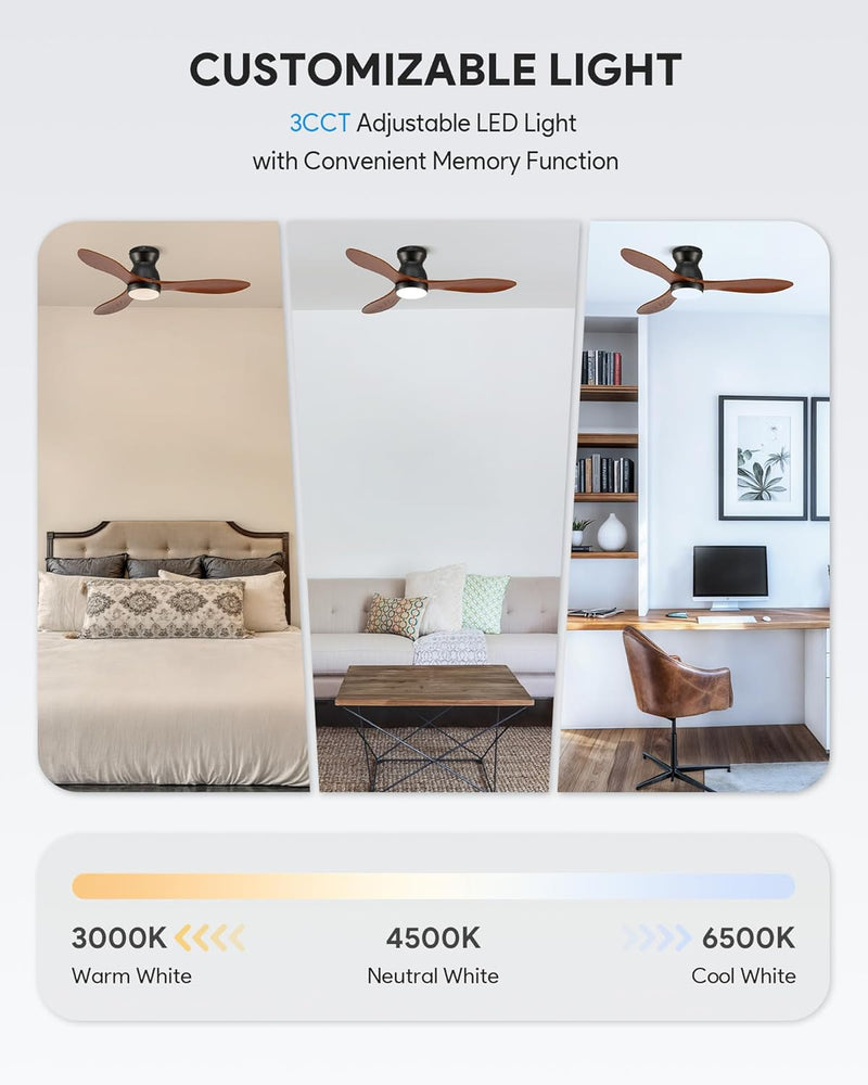 Ceiling Fan with Light Remote Control 36" 42