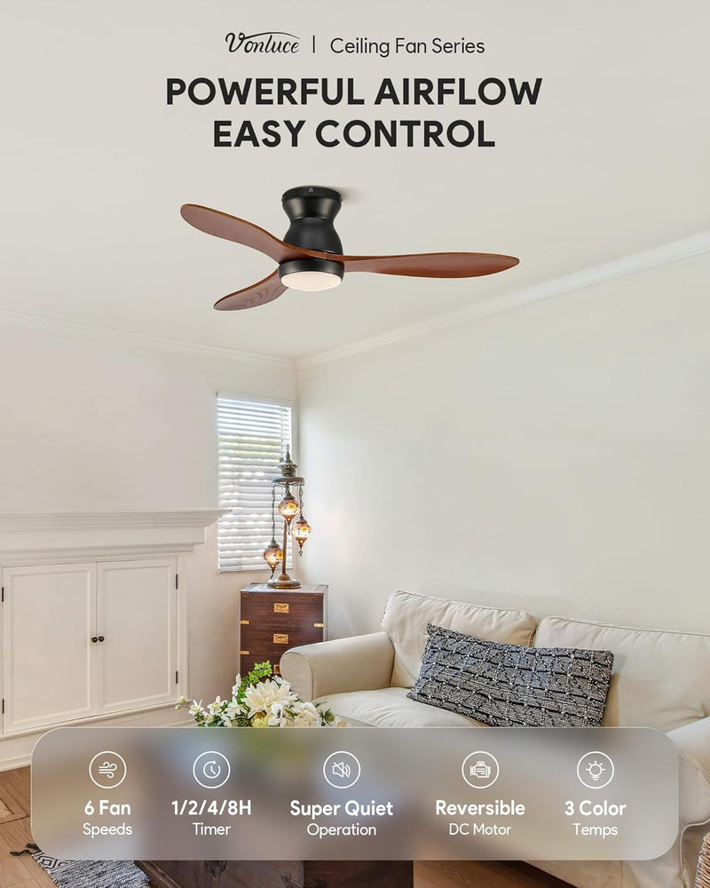 Ceiling Fan with Light Remote Control 36" 42
