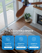 Ceiling Fan with Light Remote Control 36" 42