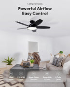 Ceiling Fan with Light Remote Control 36" 42