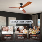 Ceiling Fan with Light Remote Control 52" Modern