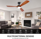 Ceiling Fan with Light Remote Control 52" Modern