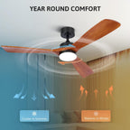 Ceiling Fan with Light Remote Control 52" Modern