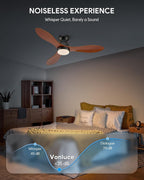 Ceiling Fan with Light Remote Control 52" Modern