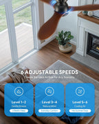 Ceiling Fan with Light Remote Control 52" Modern