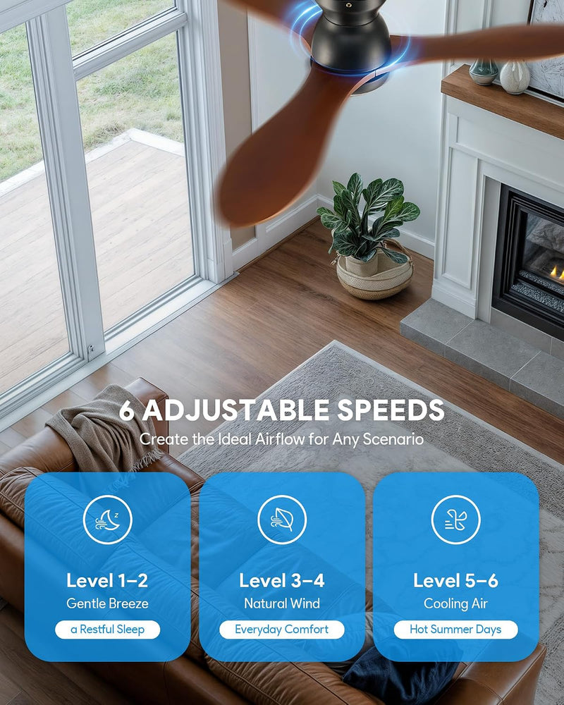 Ceiling Fan with Light Remote Control 52" Modern