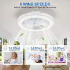 Ceiling Fan with Lights 48CM Iron Bladeless Fans