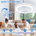 Ceiling Fan with Lights 48CM Iron Bladeless Fans