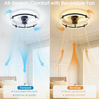 Ceiling Fan with Lights Remote 3 Colours