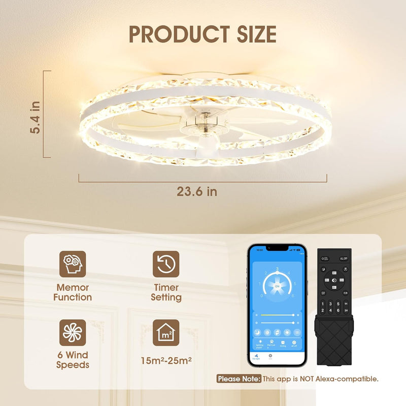 Ceiling Fan with Lights Remote 3000lm Dimmable