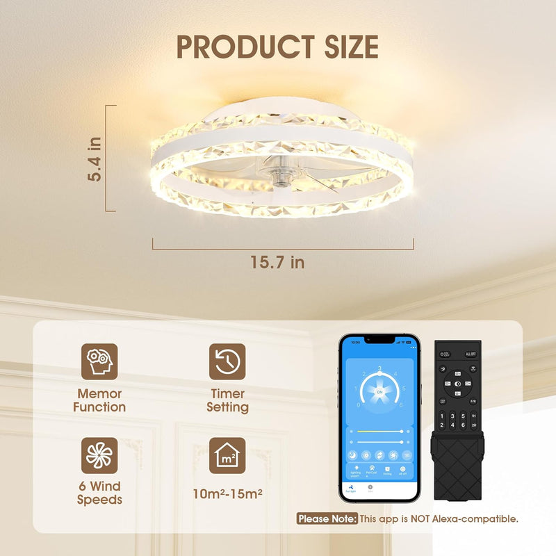 Ceiling Fan with Lights Remote 3000lm Dimmable