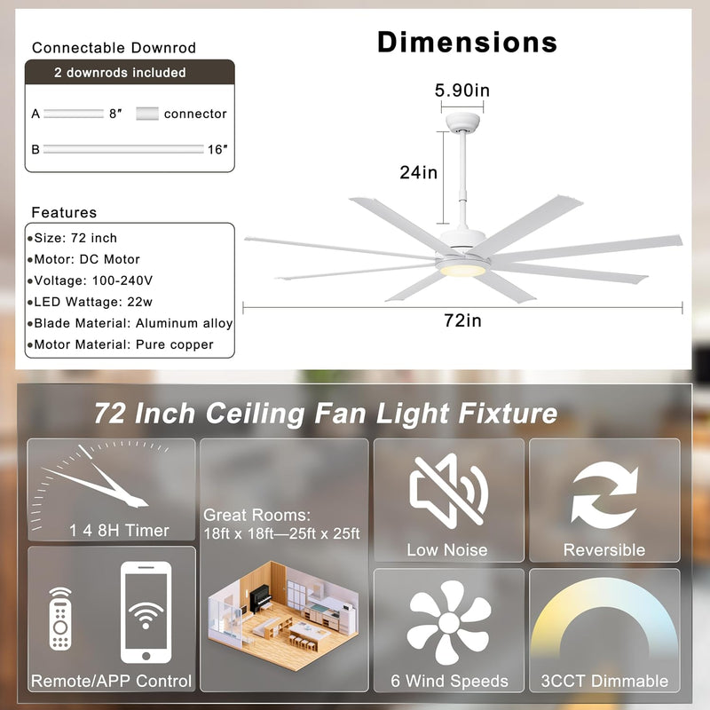 Ceiling Fan with Lights Remote App