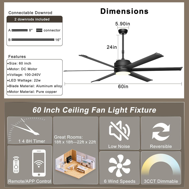 Ceiling Fan with Lights Remote App