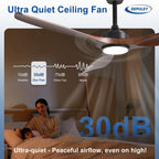 Ceiling Fan with Light Modern: 52 Inch