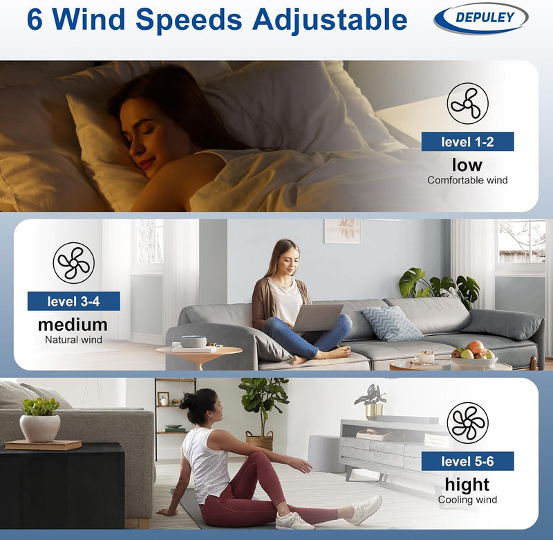 Ceiling Fan with Light Modern: 52 Inch