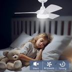Ceiling Fans with Lights 38inch Small Fan Dimmable