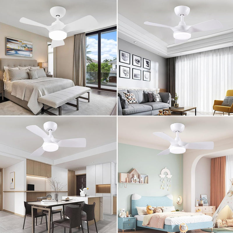 Ceiling Fans with Lights 38inch Small Fan Dimmable