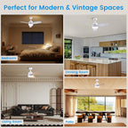 Ceiling Fans with Lights 38inch Small Fan Dimmable