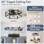 Ceiling Fans with Lights 50CM Industrial Fan 6