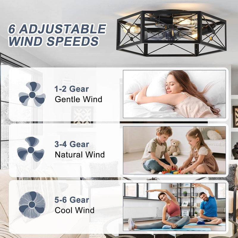 Ceiling Fans with Lights 50CM Industrial Fan 6