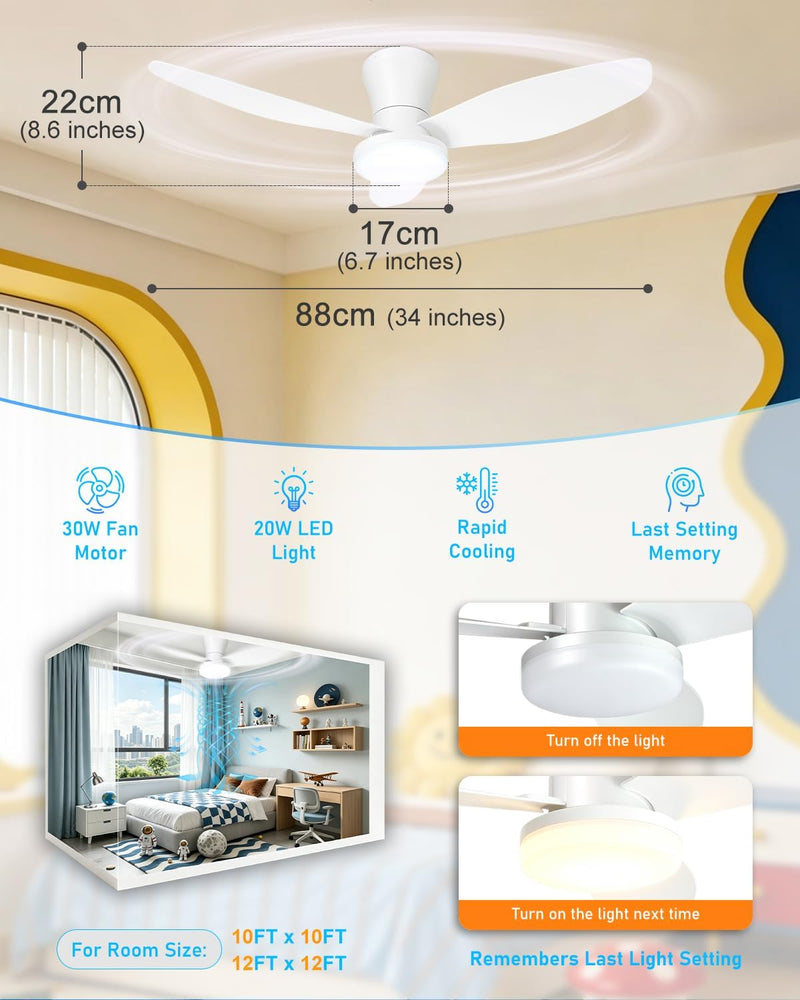 Ceiling Fans with Lights and Remote 25