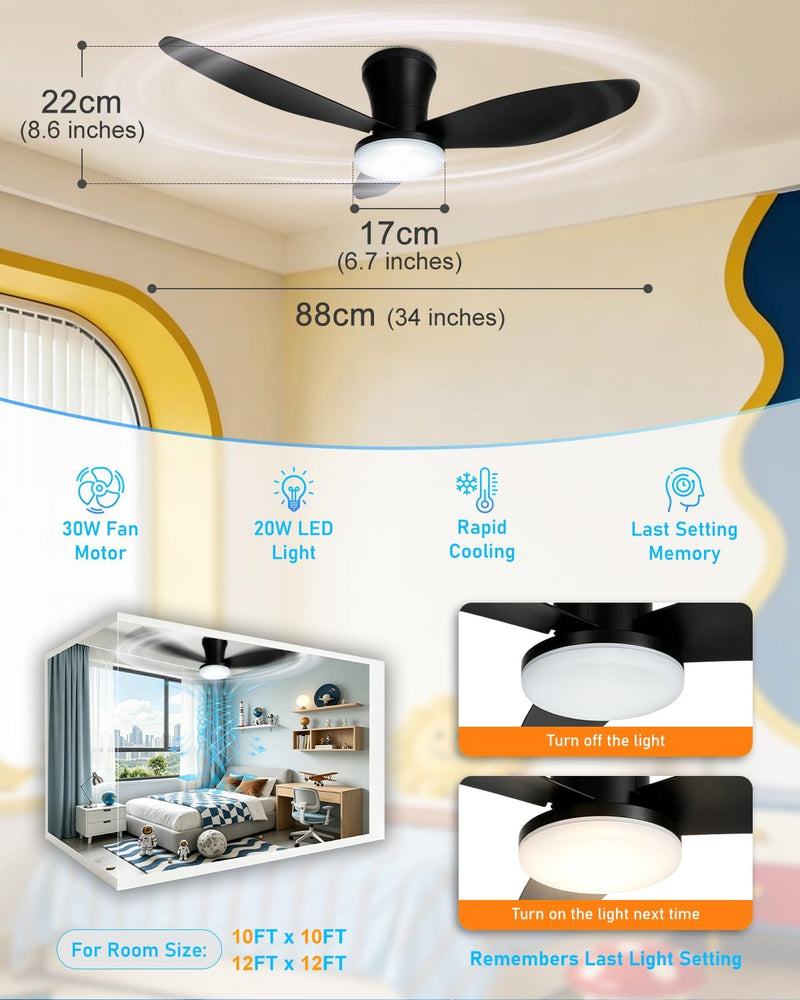 Ceiling Fans with Lights and Remote 25