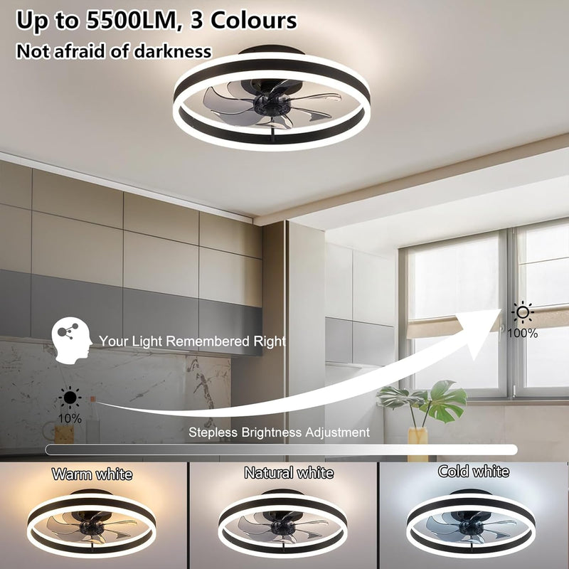 Ceiling Fans with Lights and Remote 45W